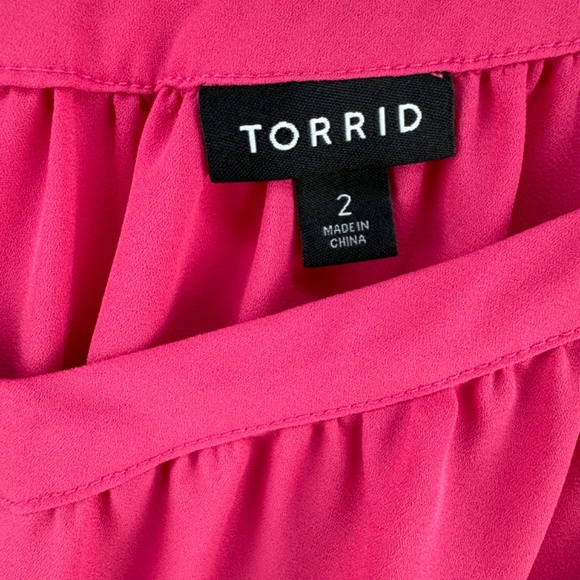 TORRID Tank Top Plus Women Sz 2 V-Neck Straps Fucsia - Picture 4 of 6